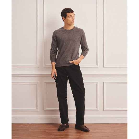 NAADAM Super Fine Cashmere Long Sleeve Crewneck, Granite, 100% Cashmere, Size M